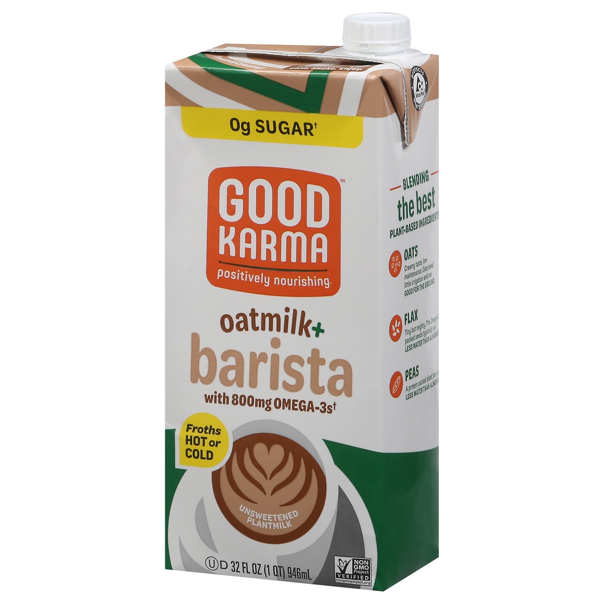slide 12 of 14, Good Karma Unsweetened Plantmilk + Barista Oatmilk+ Barista 32 fl oz, 32 fl oz