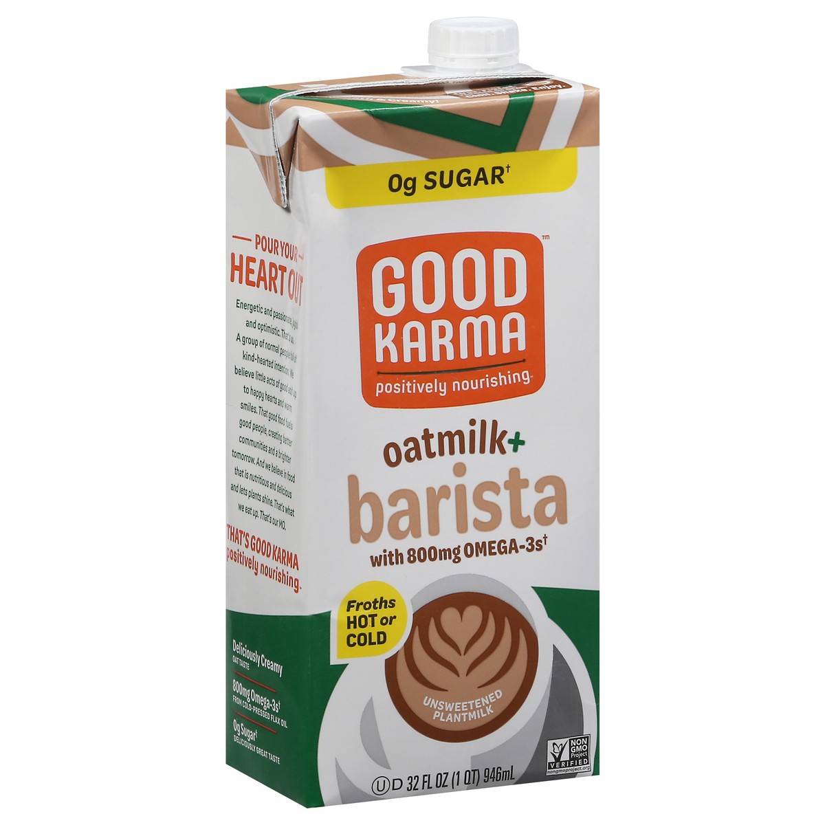 slide 6 of 14, Good Karma Unsweetened Plantmilk + Barista Oatmilk+ Barista 32 fl oz, 32 fl oz