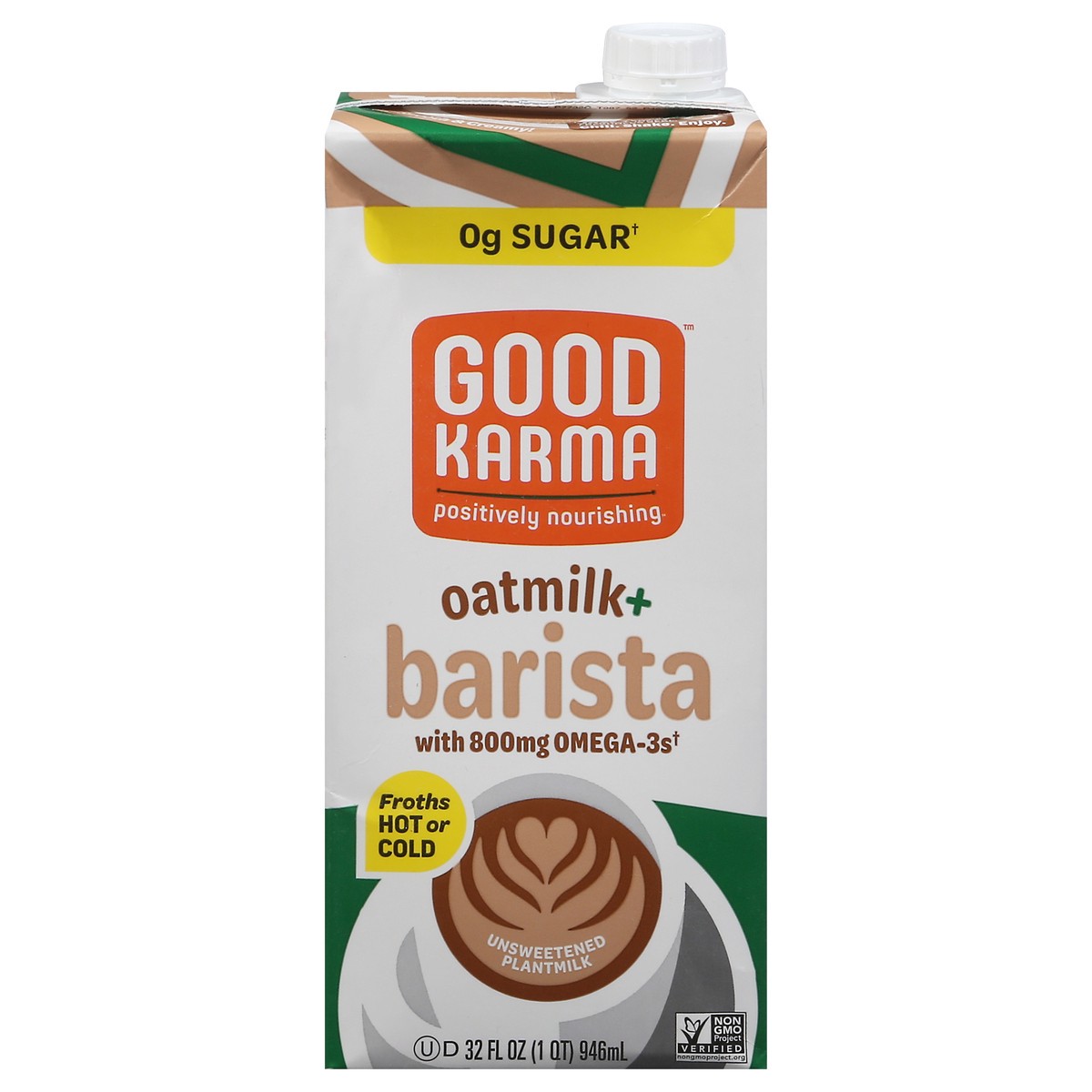 slide 1 of 14, Good Karma Unsweetened Plantmilk + Barista Oatmilk+ Barista 32 fl oz, 32 fl oz
