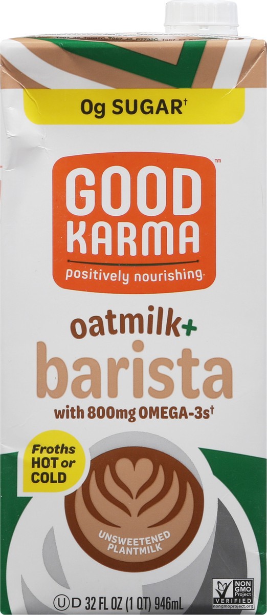 slide 5 of 14, Good Karma Unsweetened Plantmilk + Barista Oatmilk+ Barista 32 fl oz, 32 fl oz