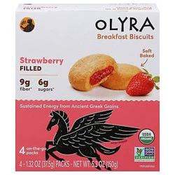Olyra Soft Baked Bites, Strawberry, Organic, On the Go, 4 Pack, Box