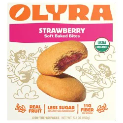 Olyra Soft Baked Bites, Strawberry, Organic, 4 Pack Box