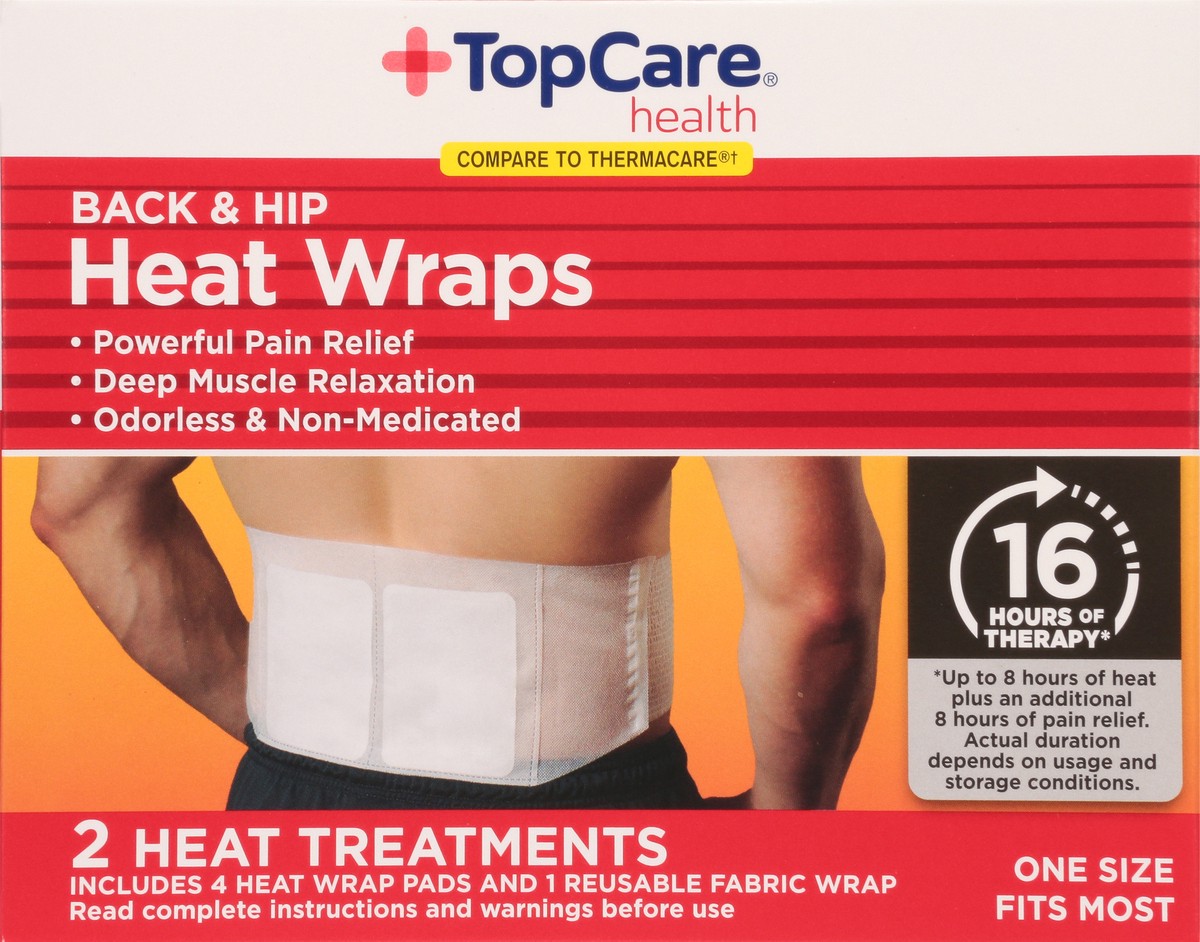 slide 2 of 9, TopCare Heat Wraps Back And Hip, 2 ct