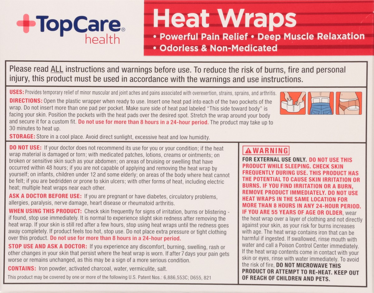 slide 8 of 9, TopCare Heat Wraps Back And Hip, 2 ct