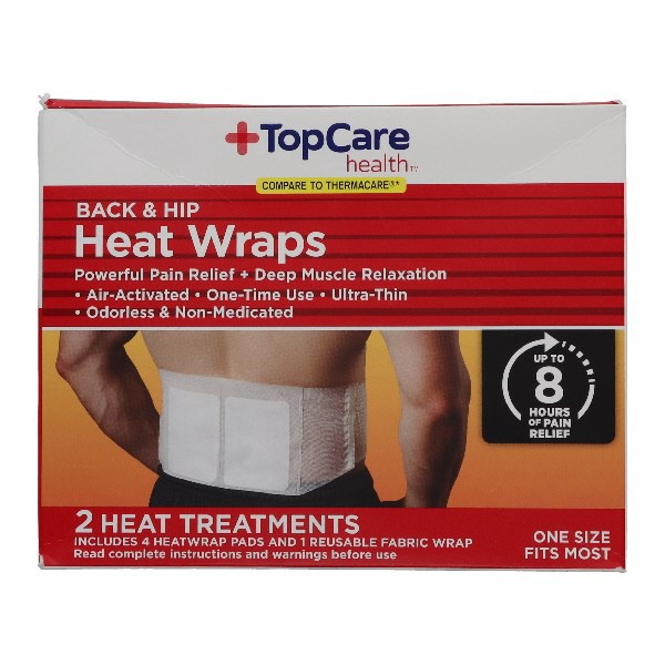 slide 1 of 9, TopCare Heat Wraps Back And Hip, 2 ct