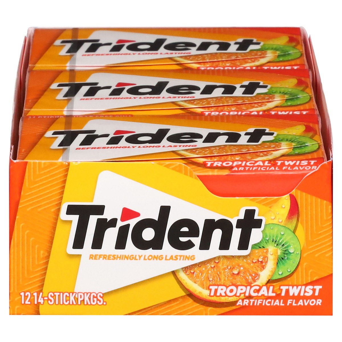slide 2 of 4, Trident Tropical Twist Gum, 12 ct