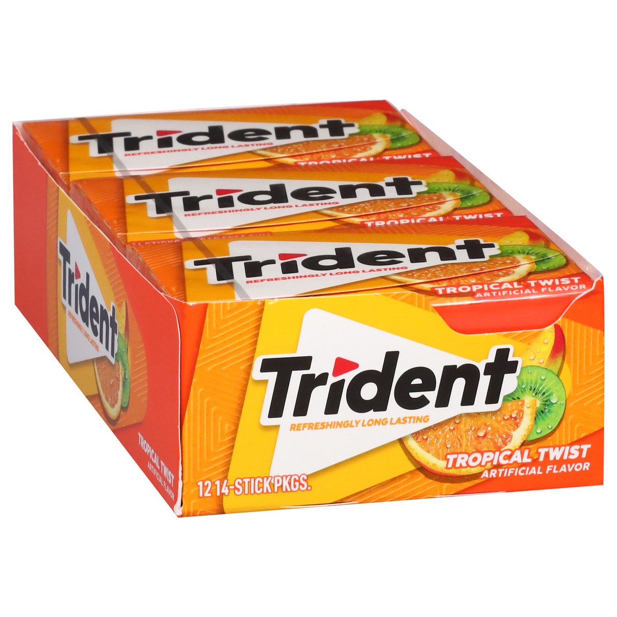 slide 3 of 4, Trident Tropical Twist Gum, 12 ct