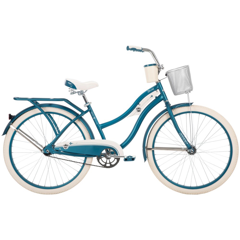 slide 1 of 4, Huffy Deluxe Ladies' Cruiser Bike - Matte Emerald, 26 in