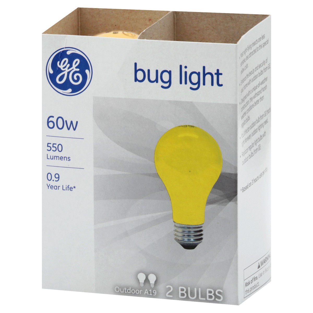 slide 8 of 8, Ge Bug Light 60 Watt A19 2-Pack, 2 ct