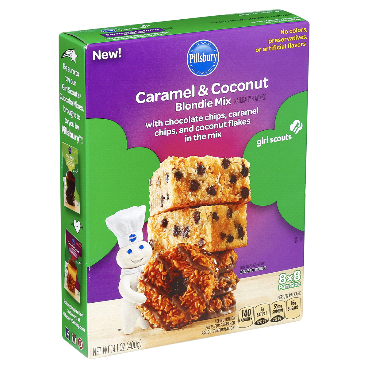 slide 2 of 8, Pillsbury Girl Scouts Caramel & Coconut Blondie Mix, 14.1 oz