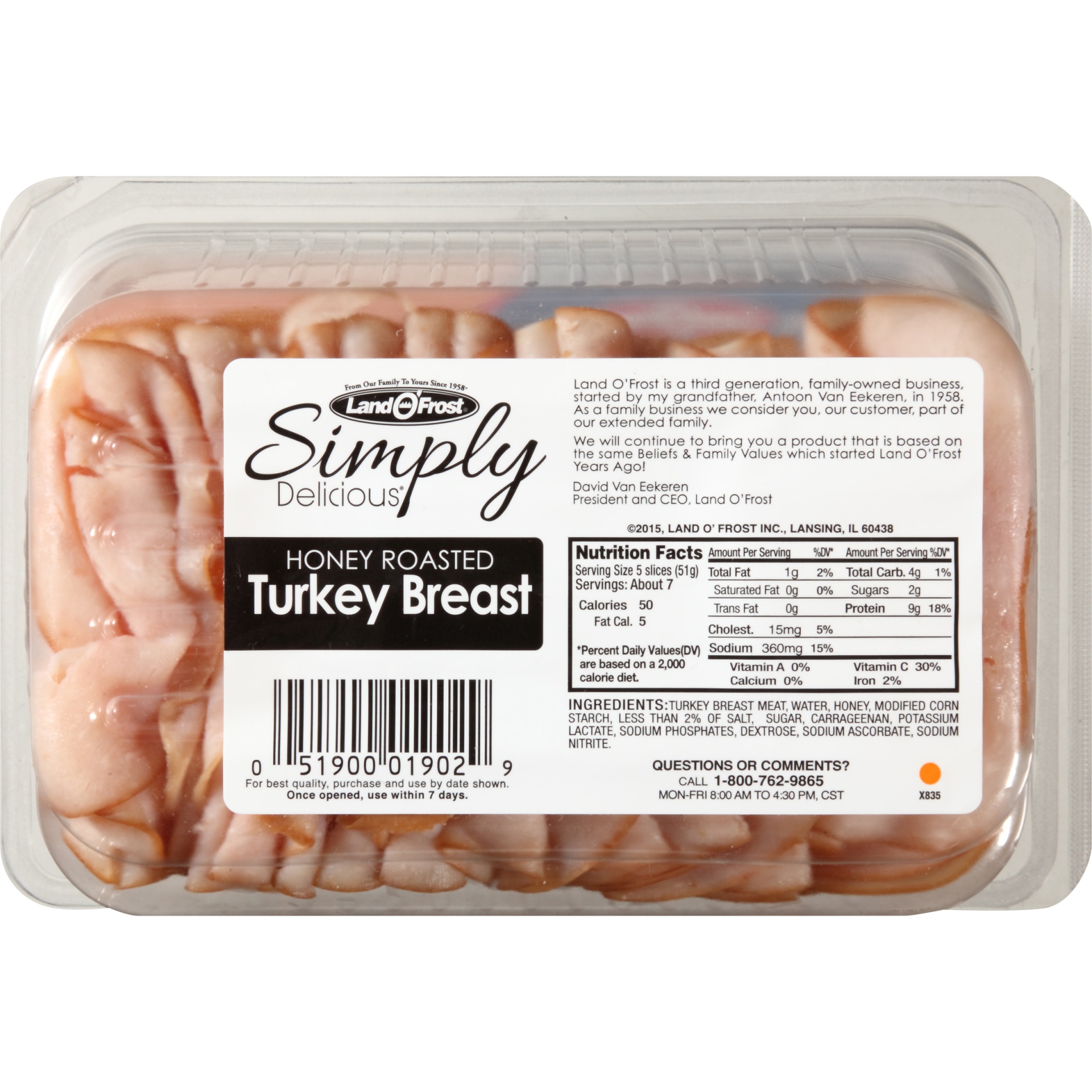 slide 4 of 6, Land O' Frost Simply Delicious Honey Roasted Turkey Breast, 13 oz