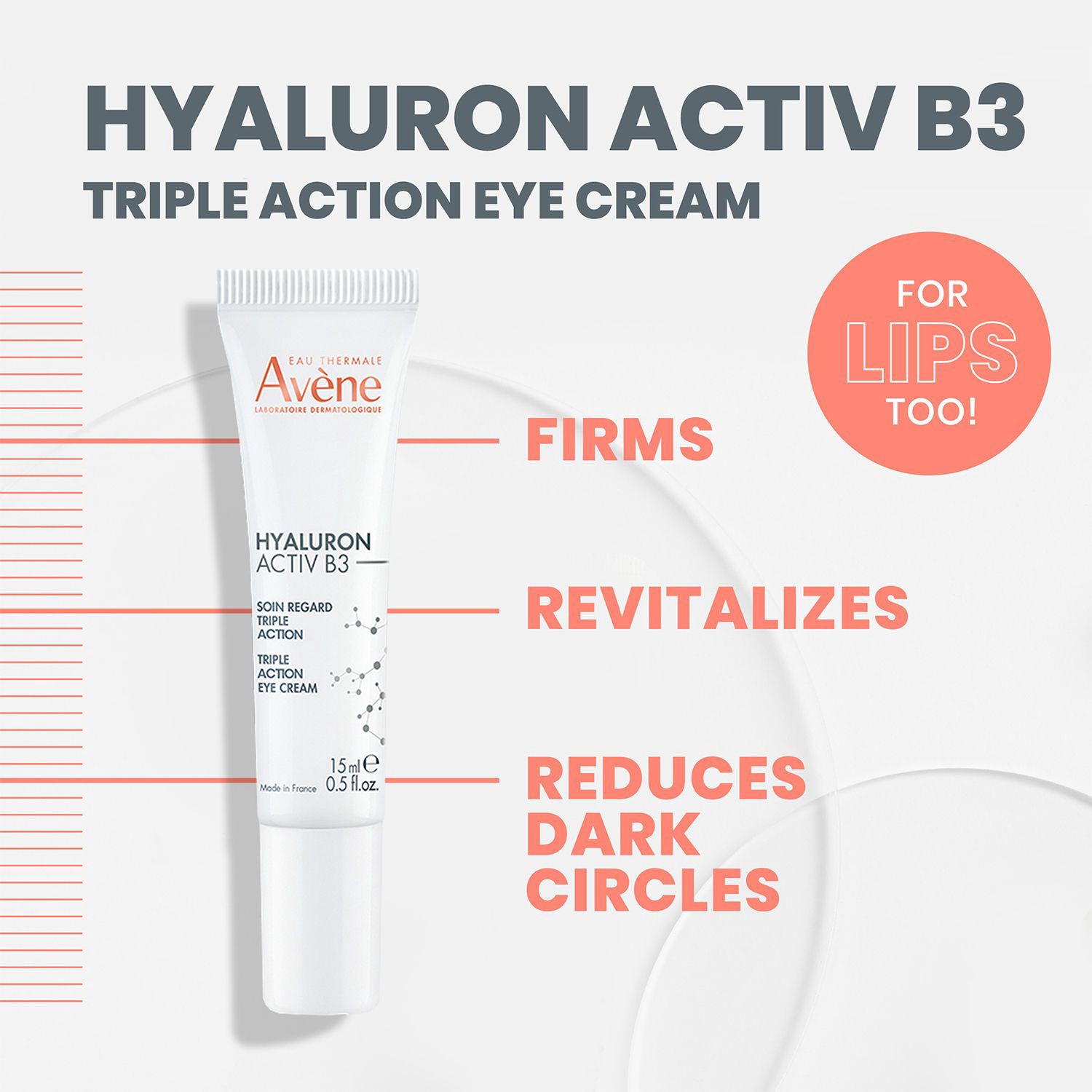 slide 3 of 9, Avène Hyaluron Activ B3 Soin Regard Triple Action 0.5 fl oz, 0.5 fl oz