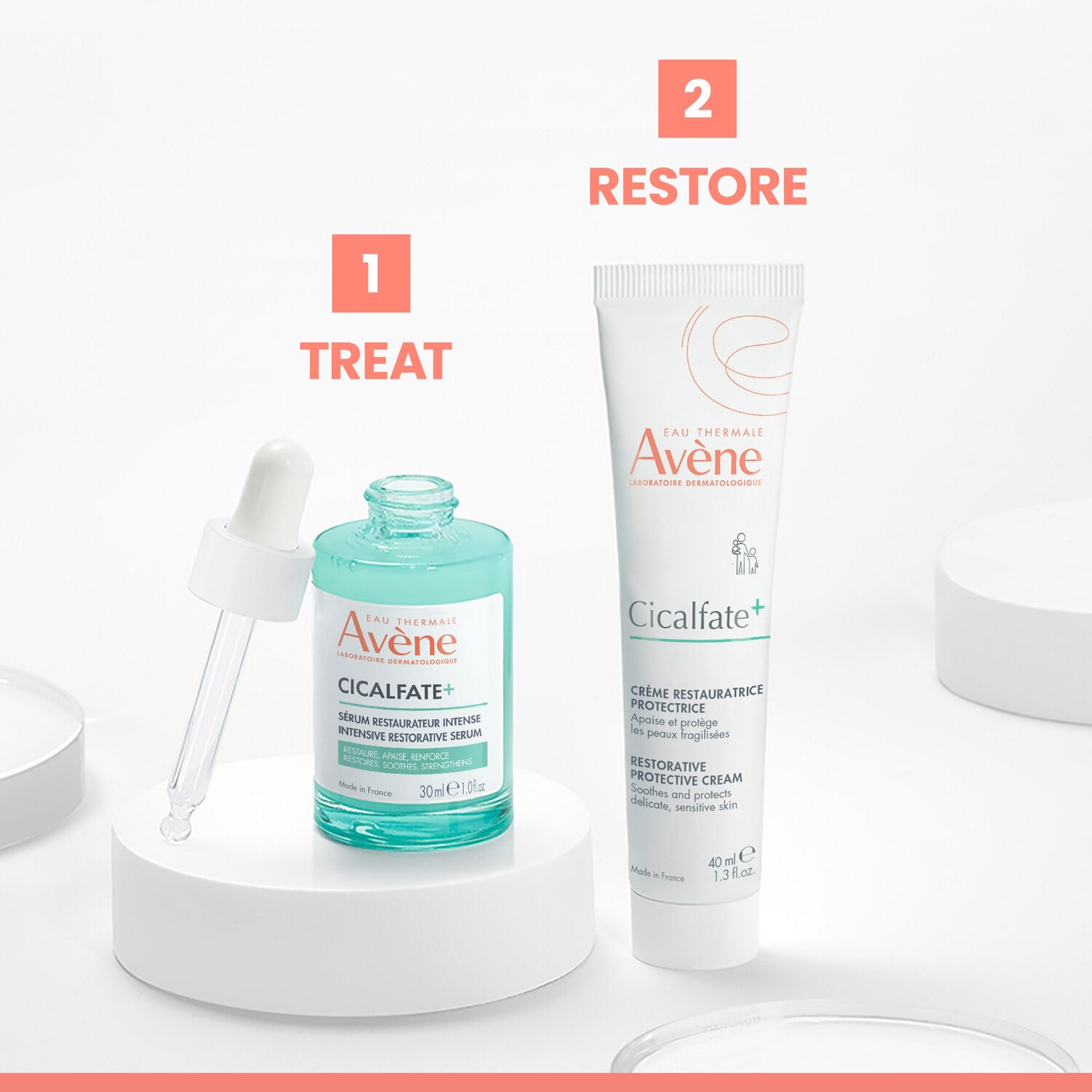 slide 3 of 6, Avène Intensive Skin Restorative Cicalfate + Serum 1.0 fl oz, 1 fl oz