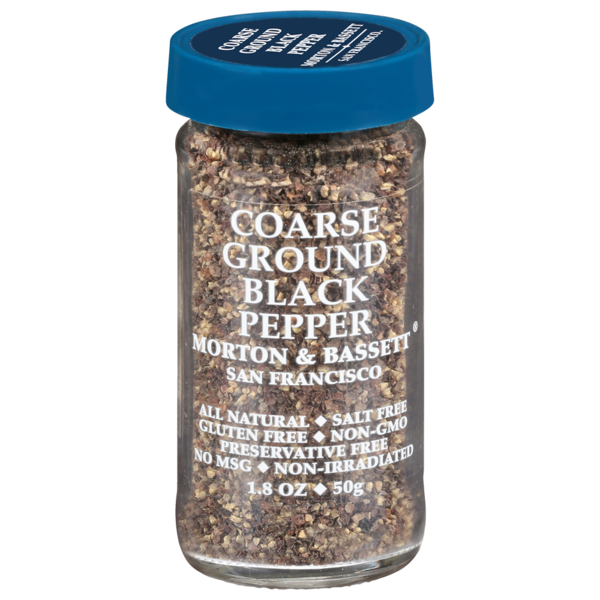 slide 1 of 1, Morton & Bassett Spices Black Pepper, Ground, Course, 1.8 oz