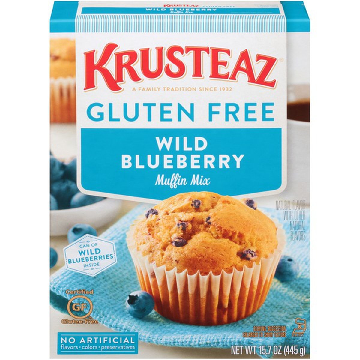 slide 1 of 1, Krusteaz Gluten Free Wild Blueberry Muffin Mix, 15.7 oz