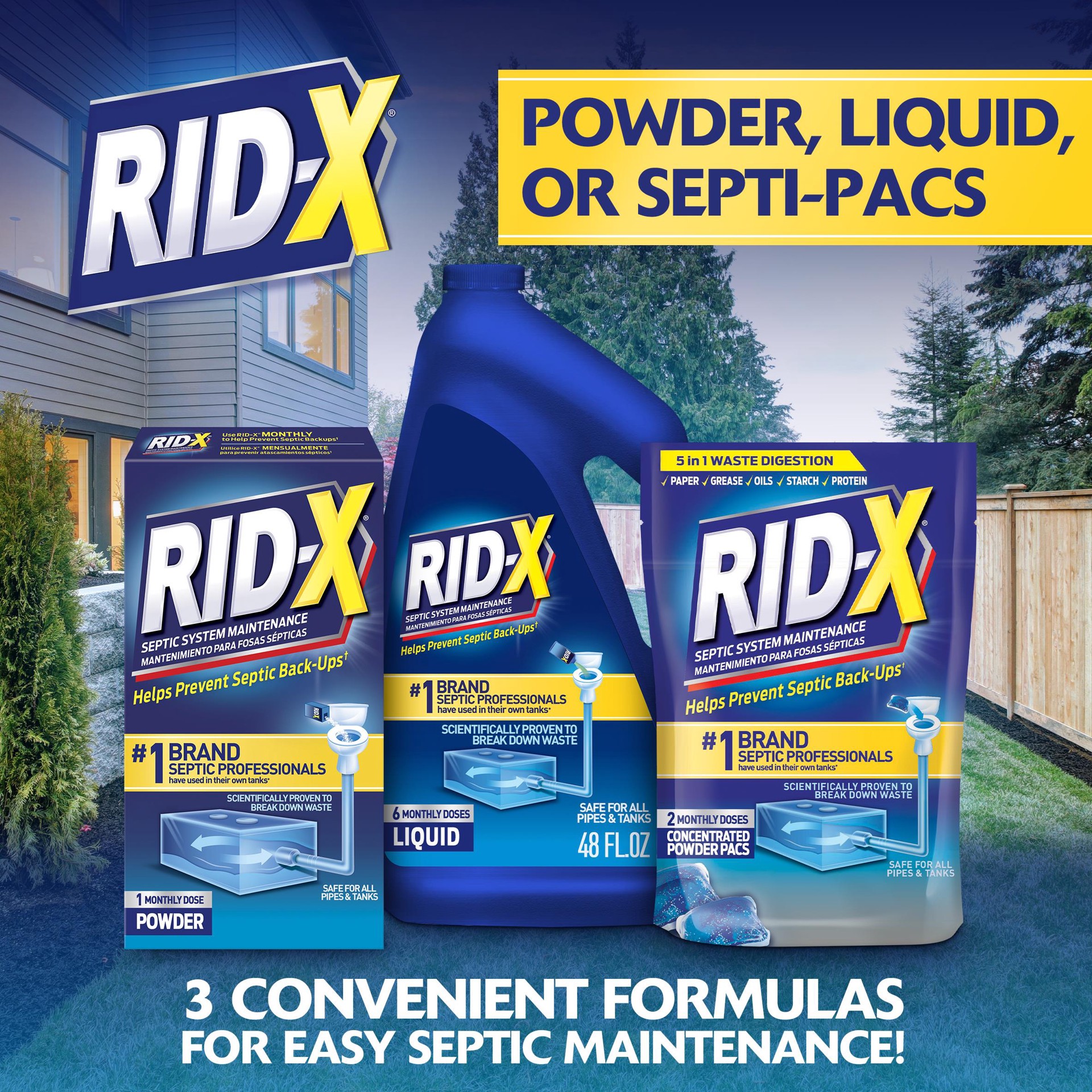 slide 4 of 6, Rid-X Septic System Maintenance 24 -fl oz Septic Cleaner, 1 ct