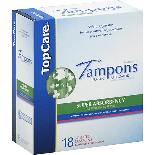 slide 1 of 9, TopCare Topcare Super Absorbency Scented Tampons, 18 ct