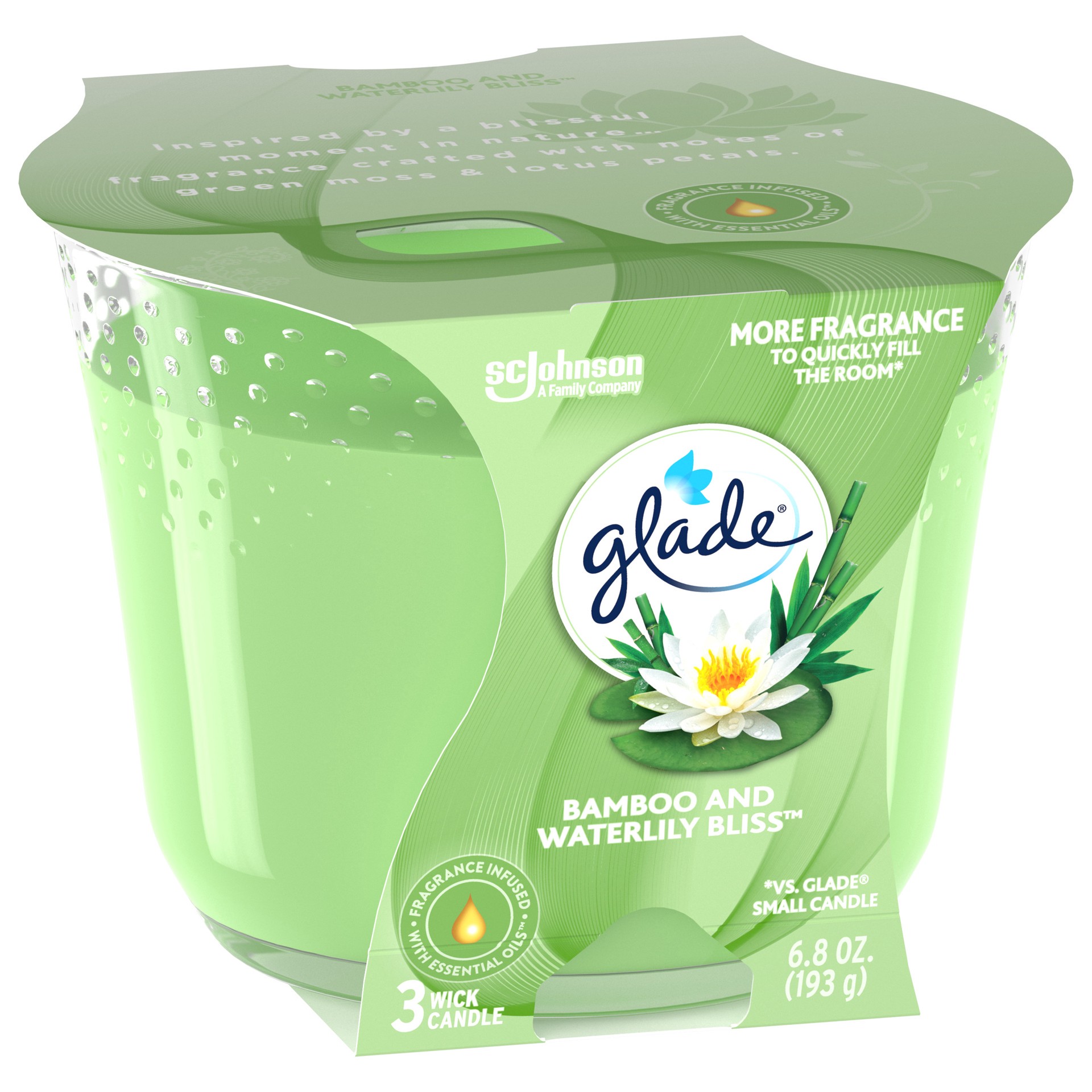 slide 3 of 5, Glade Candle, Bamboo Bliss Song, 6.8 oz