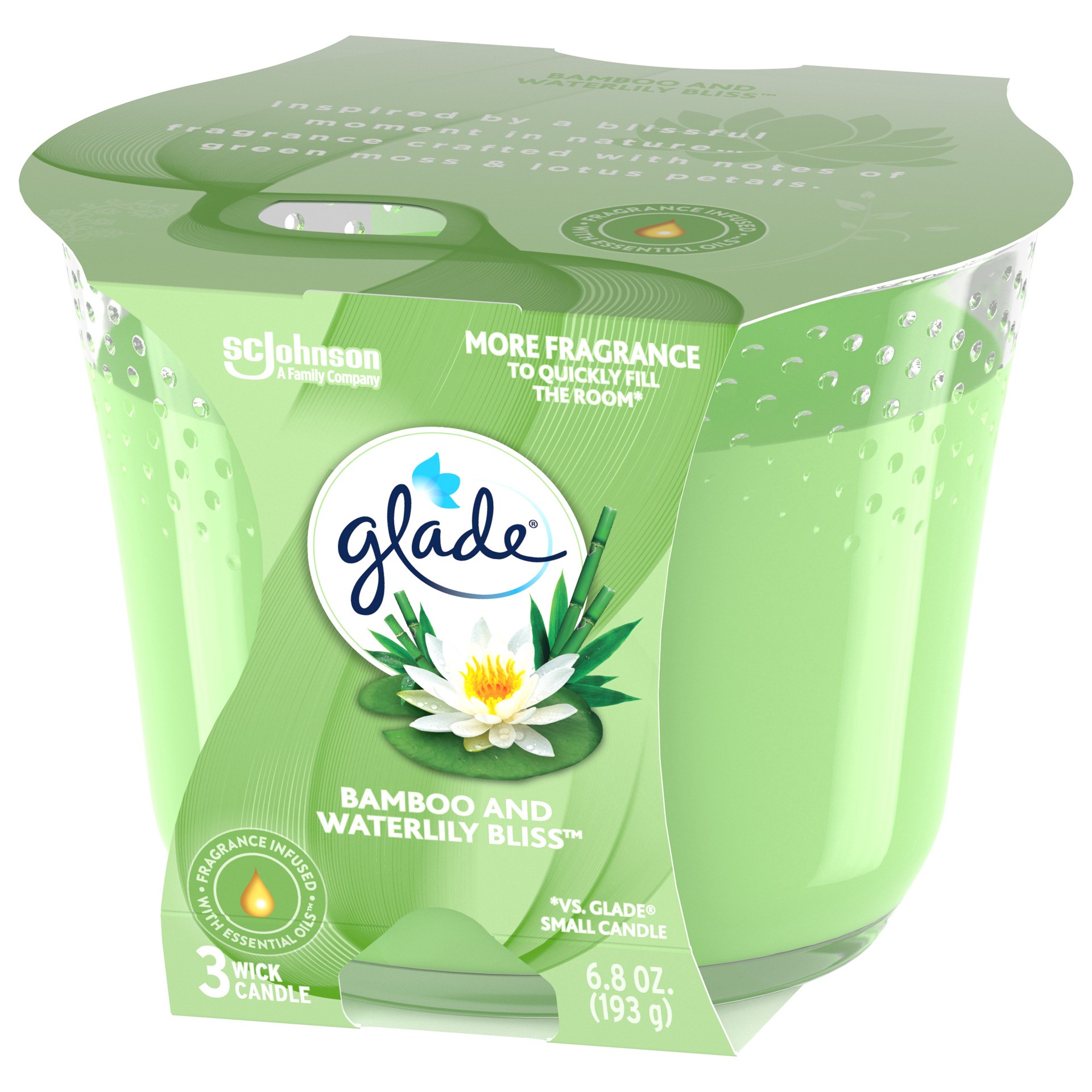 slide 2 of 5, Glade Candle, Bamboo Bliss Song, 6.8 oz