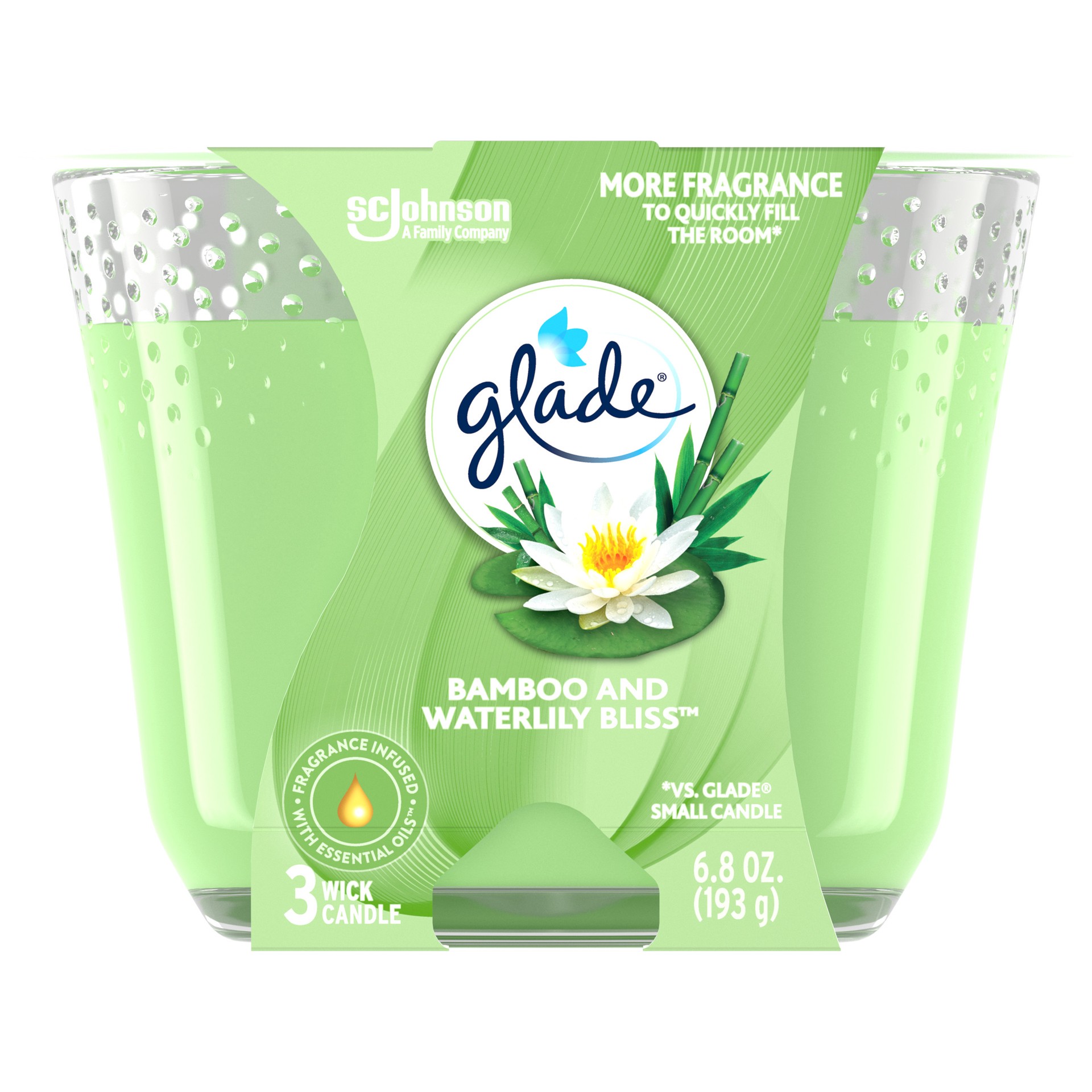 slide 1 of 5, Glade Candle, Bamboo Bliss Song, 6.8 oz