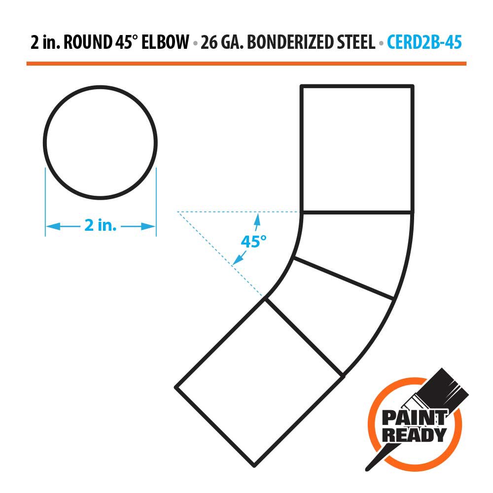 slide 3 of 3, Gibraltar Building Products Metal 6-in Gray Front elbow, 1 ct