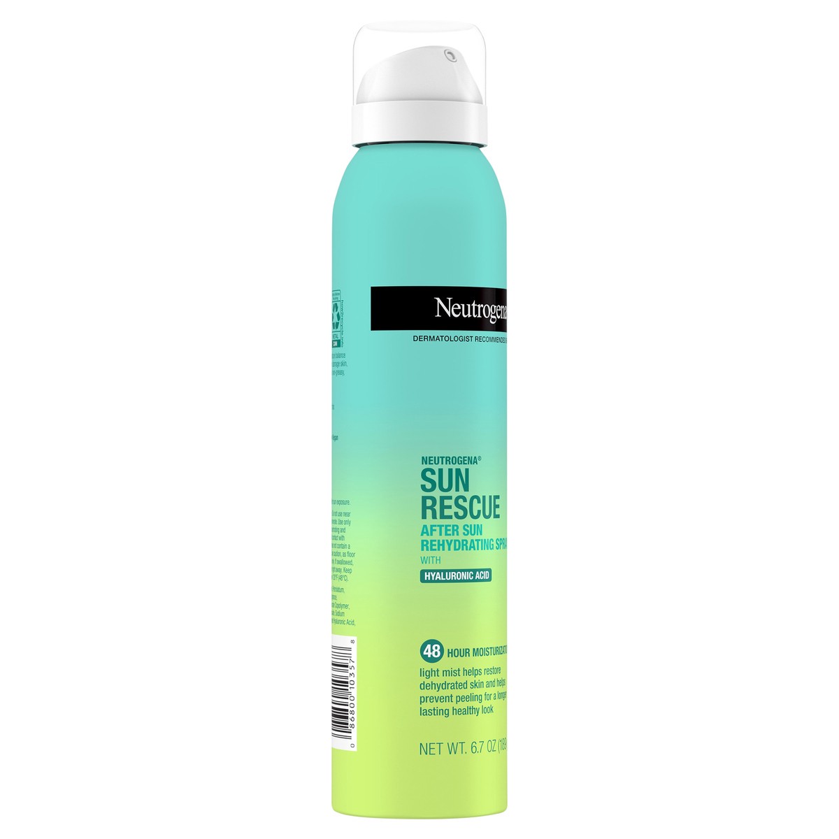 slide 6 of 7, Neutrogena Sun Rescue After Sun Rehydrating Spray with Hyaluronic Acid, Vegan and Lightweight 48-Moisturizing Skin and Body Mist, Non-Comedogenic Hydration, 6.7 Oz, 6.7 oz