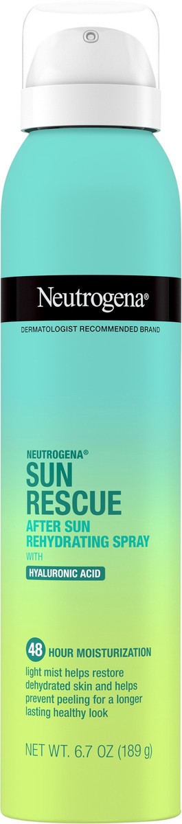 slide 2 of 7, Neutrogena Sun Rescue After Sun Rehydrating Spray with Hyaluronic Acid, Vegan and Lightweight 48-Moisturizing Skin and Body Mist, Non-Comedogenic Hydration, 6.7 Oz, 6.7 oz
