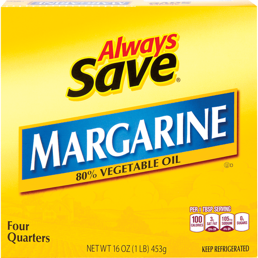 slide 1 of 1, Always Save Margarine Quarters, 16 oz