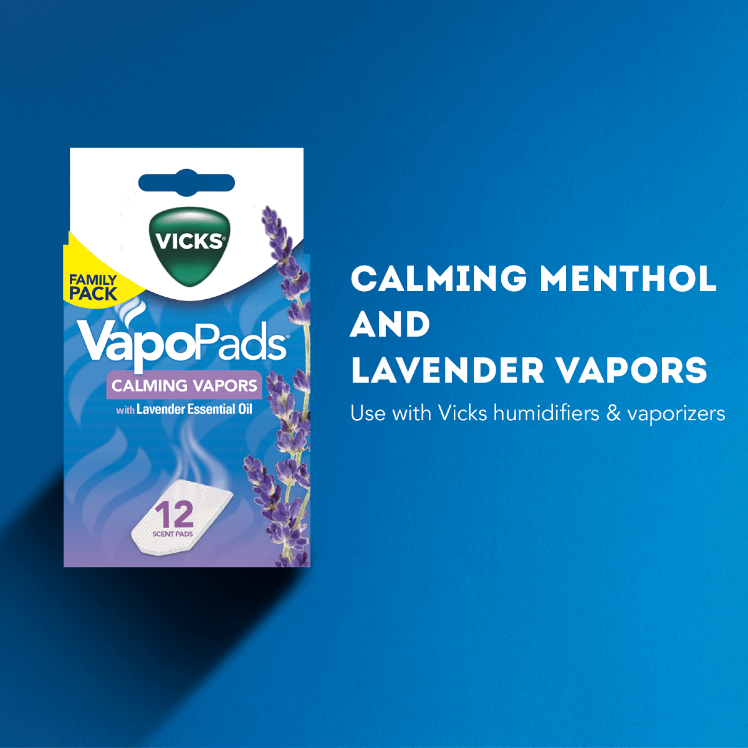 slide 2 of 4, Vicks VapoPads Calming Vapors with Lavender Essential Oil Family Pack 12 ea, 12 ct