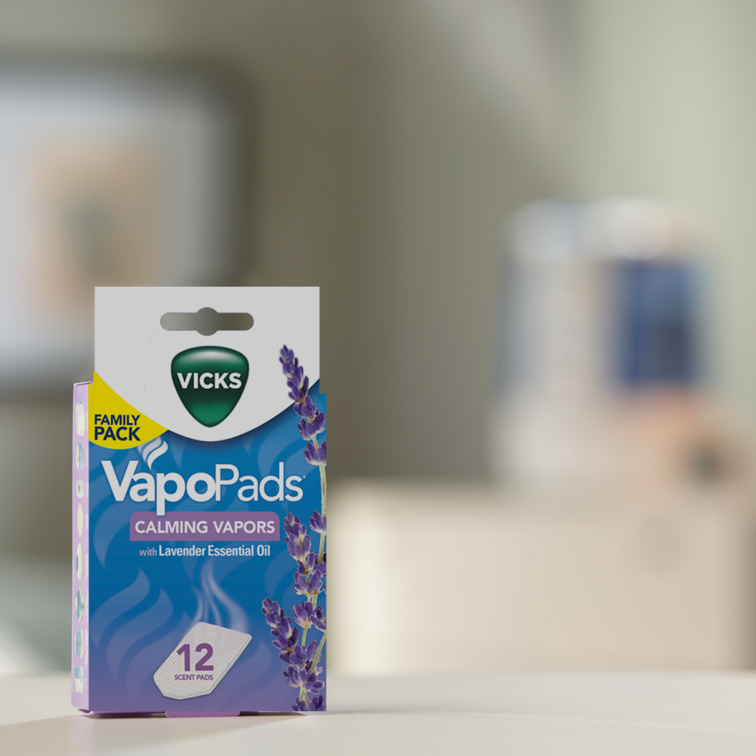 slide 4 of 4, Vicks VapoPads Calming Vapors with Lavender Essential Oil Family Pack 12 ea, 12 ct