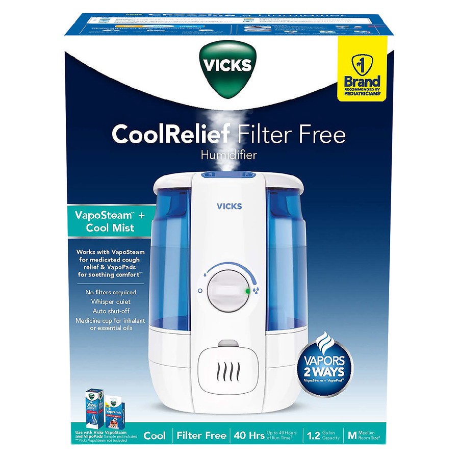 slide 2 of 2, Vicks Cool Relief Filter Free Humidifier, 1 ct