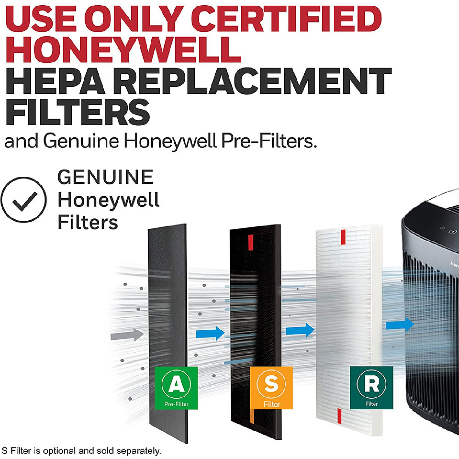 slide 3 of 5, Honeywell Large Room HEPA Air Purifier 16.28 lb, 16.28 lb