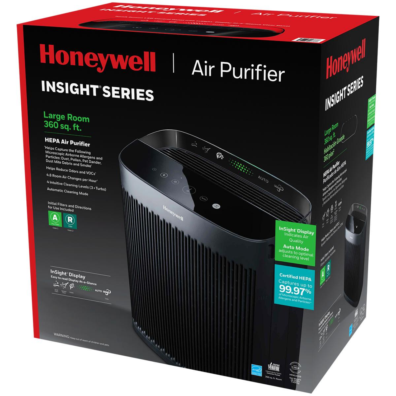 slide 1 of 5, Honeywell Large Room HEPA Air Purifier 16.28 lb, 16.28 lb