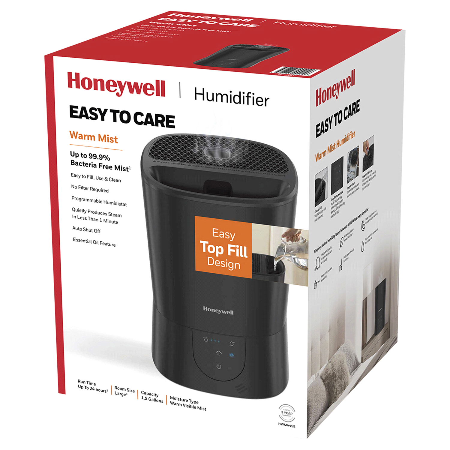 slide 1 of 2, Honeywell Easy to Care Top Fill Warm Mist Humidifier, 1 ct