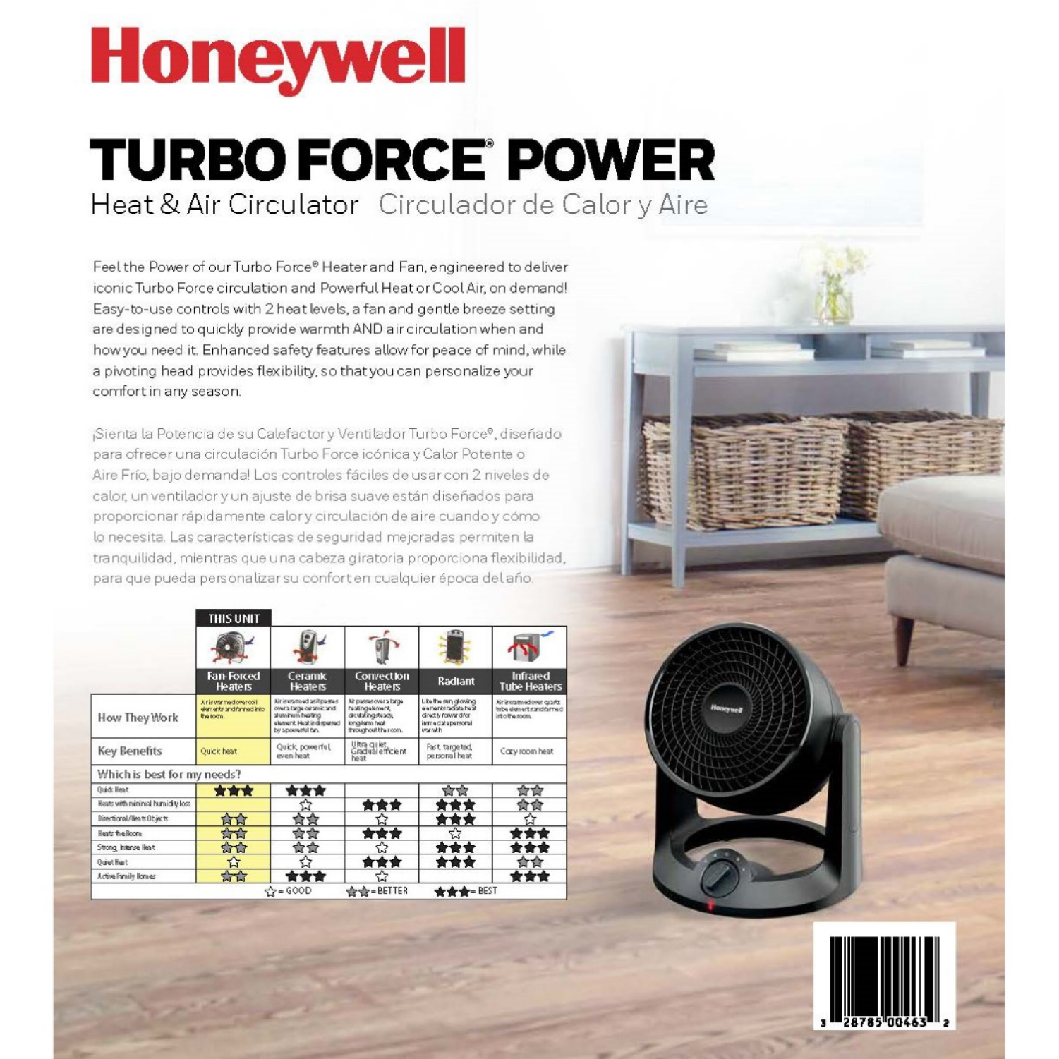 slide 2 of 4, Honeywell Turbo Fan Forced Heat, Hhf540, 1 ct