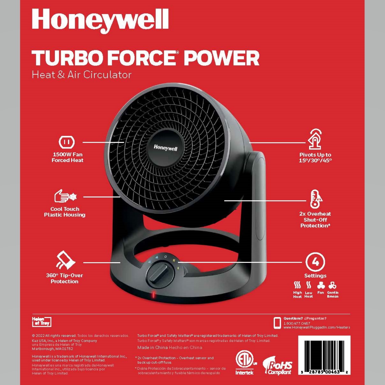slide 3 of 4, Honeywell Turbo Fan Forced Heat, Hhf540, 1 ct
