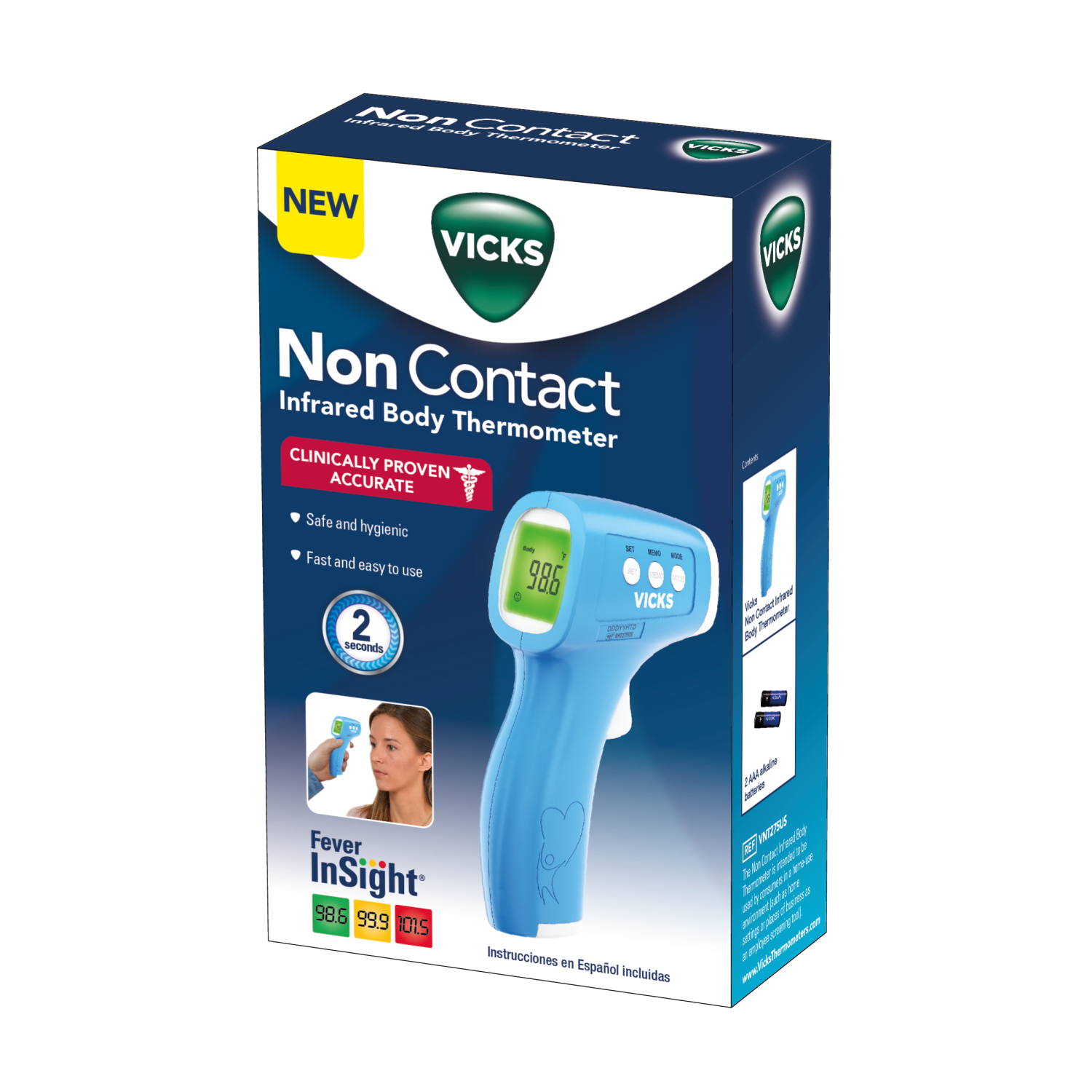 slide 1 of 4, Vicks Non Contact Infrared Body Thermometer, 1 ct