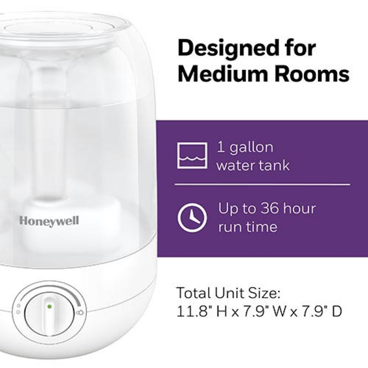 slide 2 of 2, Honeywell Ultrasonic Egg Humidifier HUL545W, 1 ct