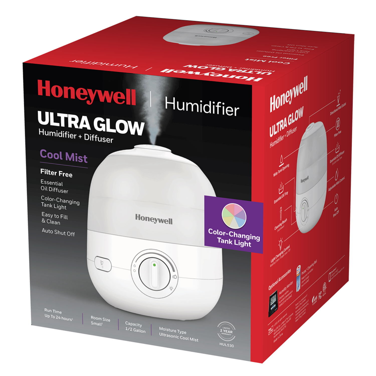 slide 1 of 6, Honeywell Ultra Glow Light Changing Humidifier and Diffuser, 1 ct
