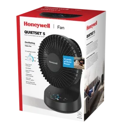 Honeywell QuietSet 5 Oscillating Table Fan, Black HTF337B