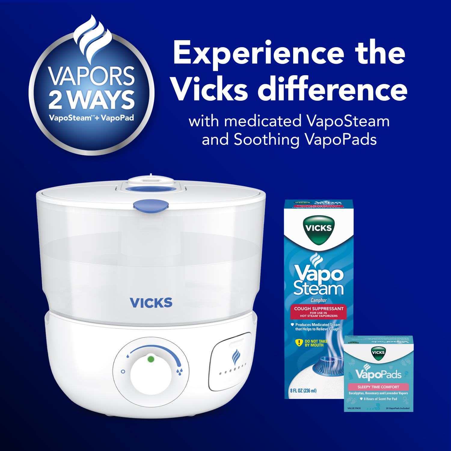 slide 3 of 5, Vicks EasyCare+ Top Fill Filter Free Humidifier 1 ea, 1 ct