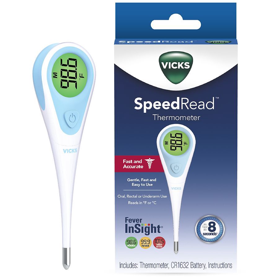slide 1 of 4, Vicks SpeedRead Digital Thermometer with Fever InSight V912US, 1 ct