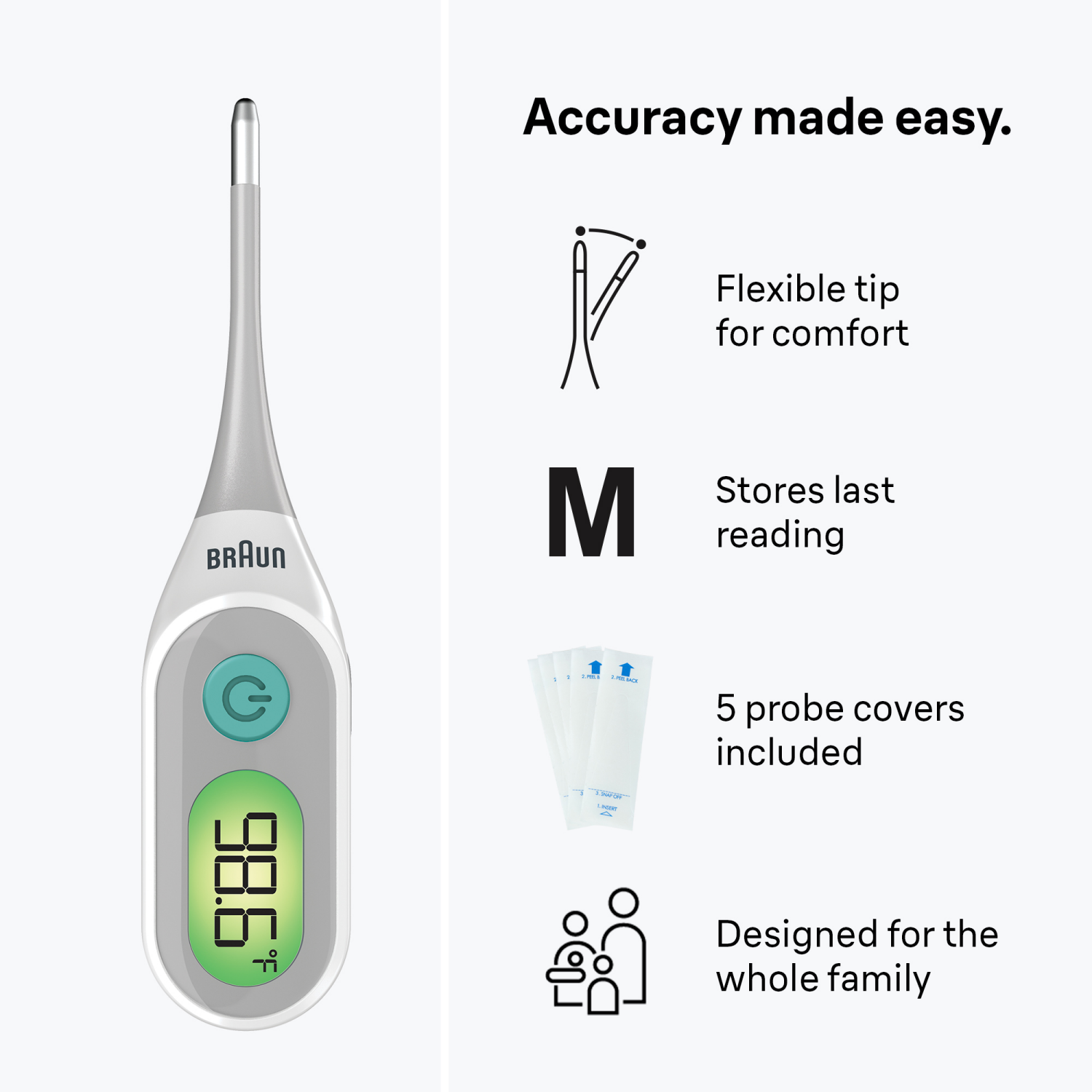 slide 7 of 7, Braun Digital Multi-Site Thermometer 1 Each, 1 ct