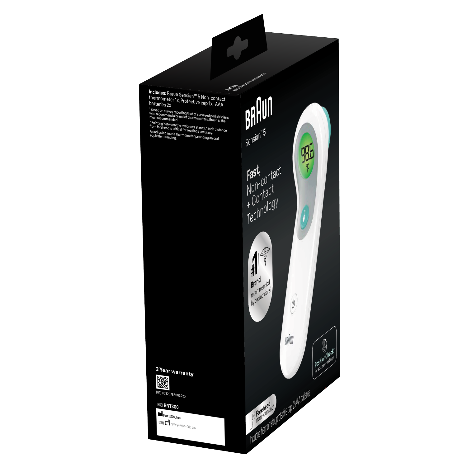 slide 2 of 4, Braun ThermoScan No Touch + Forehead Thermometer, 1 ct