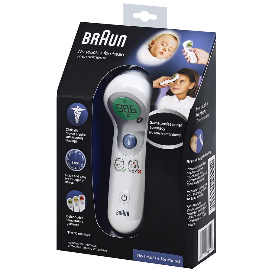slide 2 of 3, Braun ThermoScan No Touch + Forehead Thermometer, 1 ct