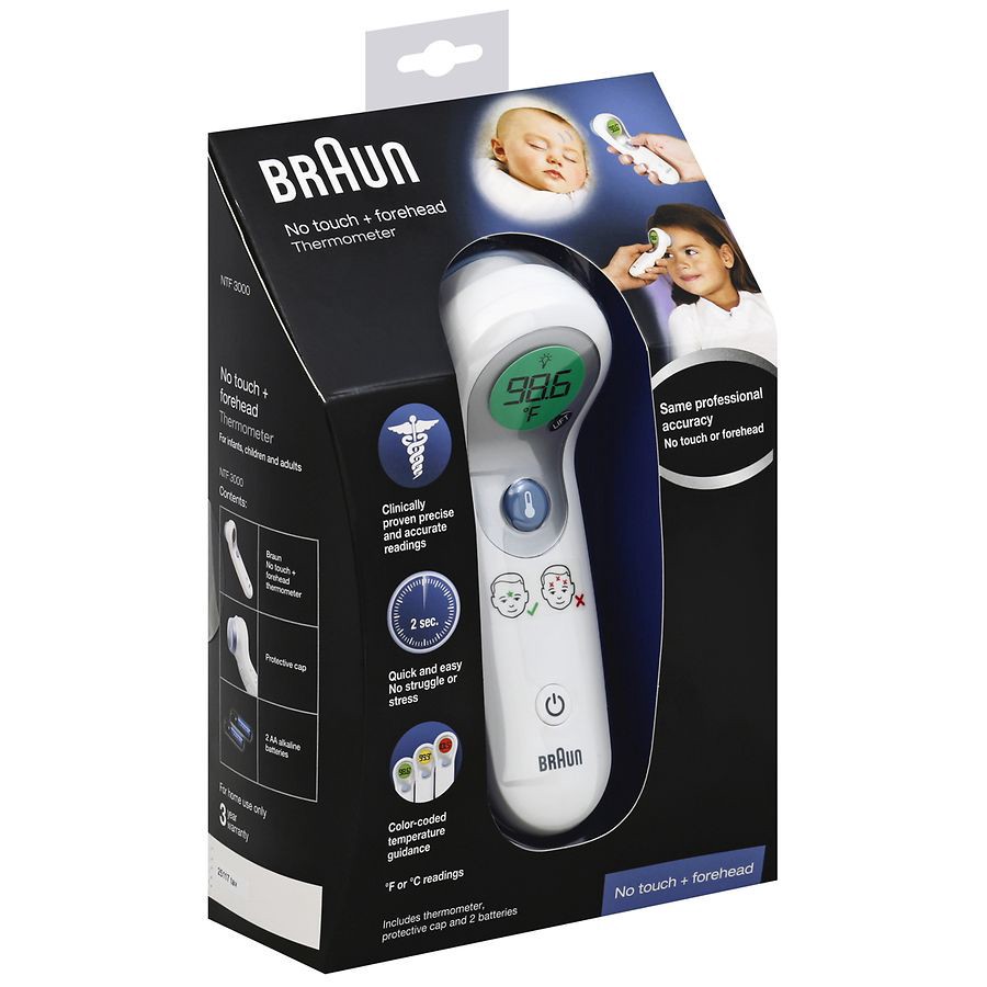 slide 3 of 3, Braun ThermoScan No Touch + Forehead Thermometer, 1 ct