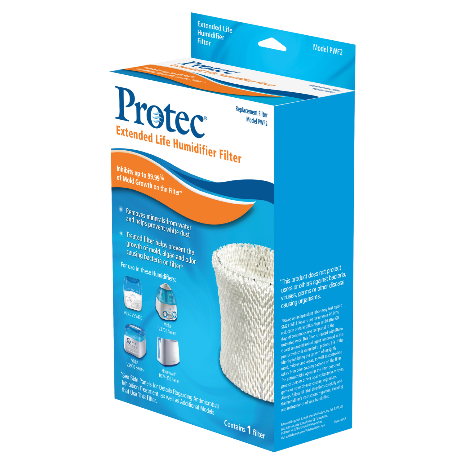 slide 2 of 4, Protec Extended Life Humidifier Filter 1 ea, 1 ct