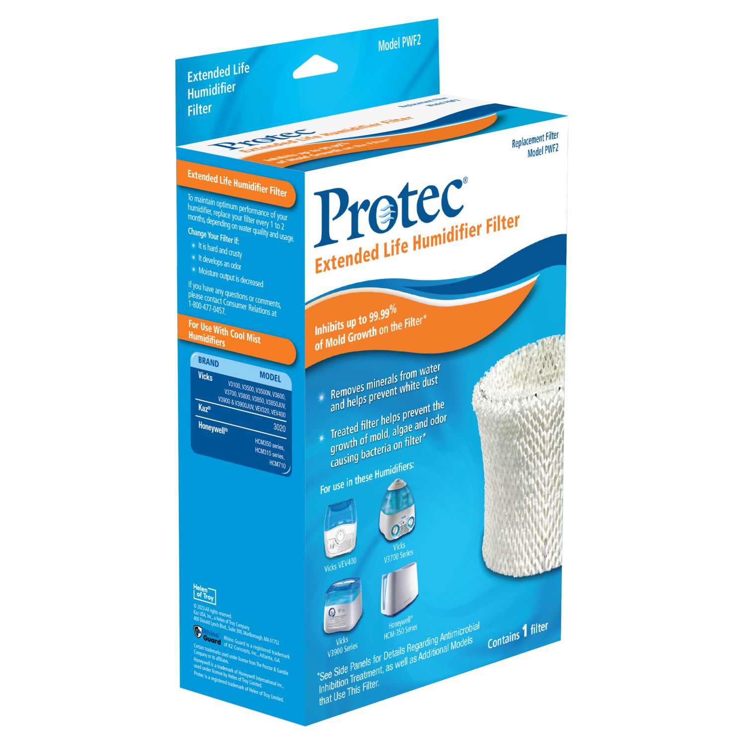slide 3 of 4, Protec Extended Life Humidifier Filter 1 ea, 1 ct
