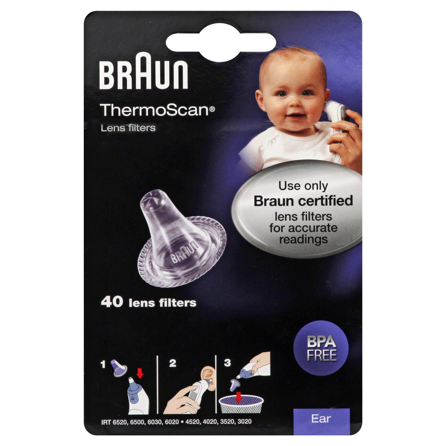 slide 1 of 2, Braun Thermoscan Ear Lens Filters 40 ea, 40 ct