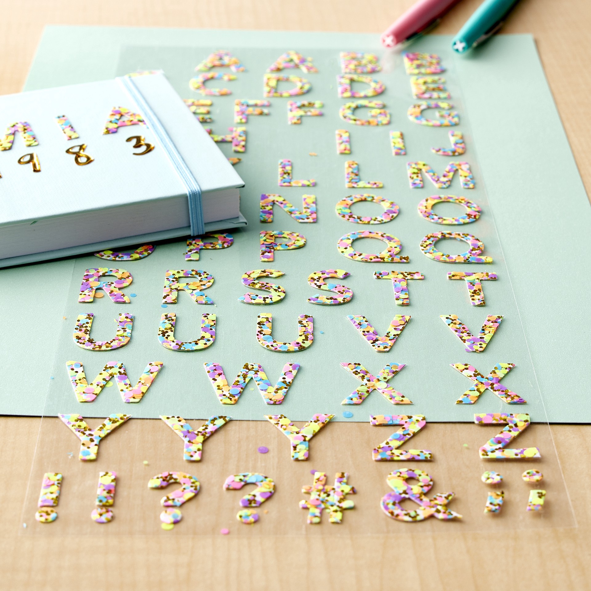 slide 2 of 3, Bright Confetti Alphabet Stickers By Recollections, 5.75 in x 13.25 in